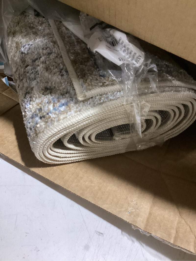 Condition photo showing Good Condition for washable hallway runner rug 3x12: non slip runner rugs with rubber backing soft kitchen rug farmhouse distressed carpet runner for living room bedroom bathroom (beige, 3x12) 3' x 12' (rectangular) beige