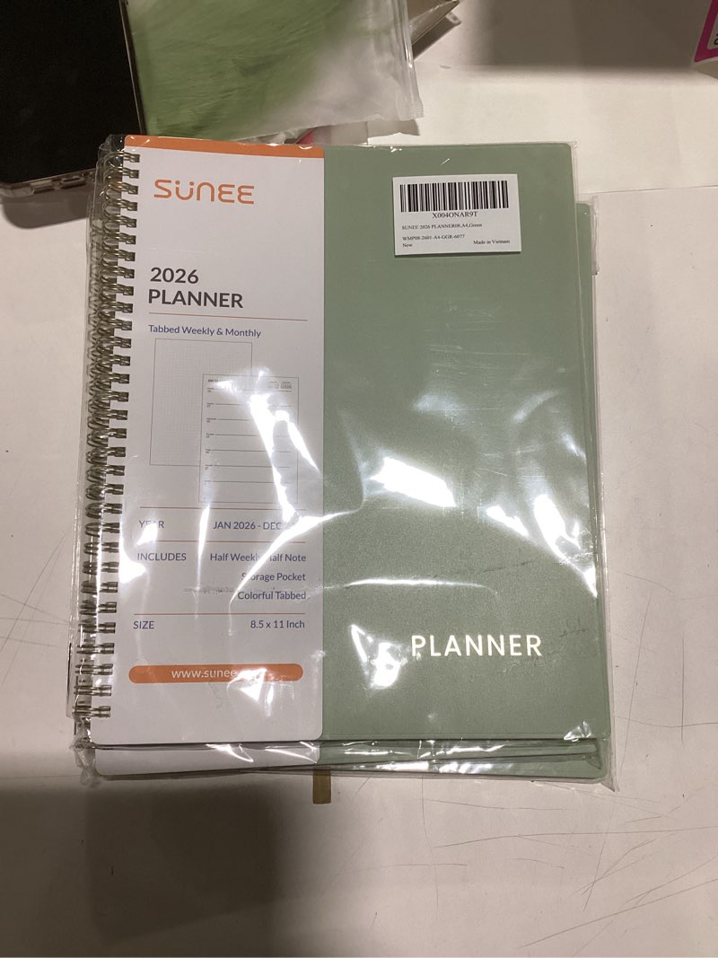 Condition photo showing Good Condition for SUNEE 2026 Planner 8.5" x 11" – Dated Productivity Planner for Time Management - Daily,Weekly & Monthly Planner to Achieve Goals - Planner 2026 dated from January 2026 – December 2026,Grey Green Grey Green 8.5" x 11"