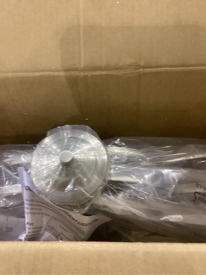 Condition photo showing New/Like New for VINLUZ 5 Light Contemporary Chandeliers Brushed Nickel Modern Light Fixtures Ceiling Hanging Industrial Pendant Lighting for Foyer Bedroom Dining Room Bathroom Brushed Nickel 5 light