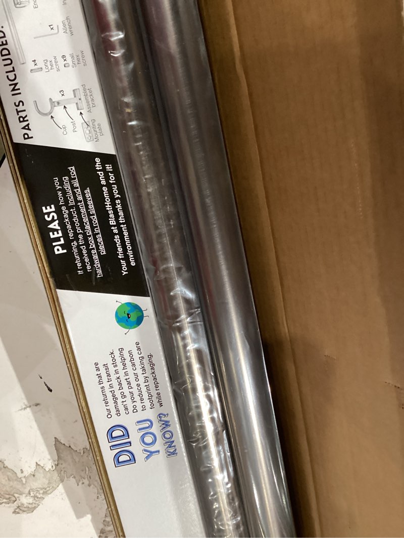 BlastHome® Non-Adjustable Luxury Curtain Rods for Windows, 1 ¼” Rod Set, 5 foot Fixed Length (Two Ro