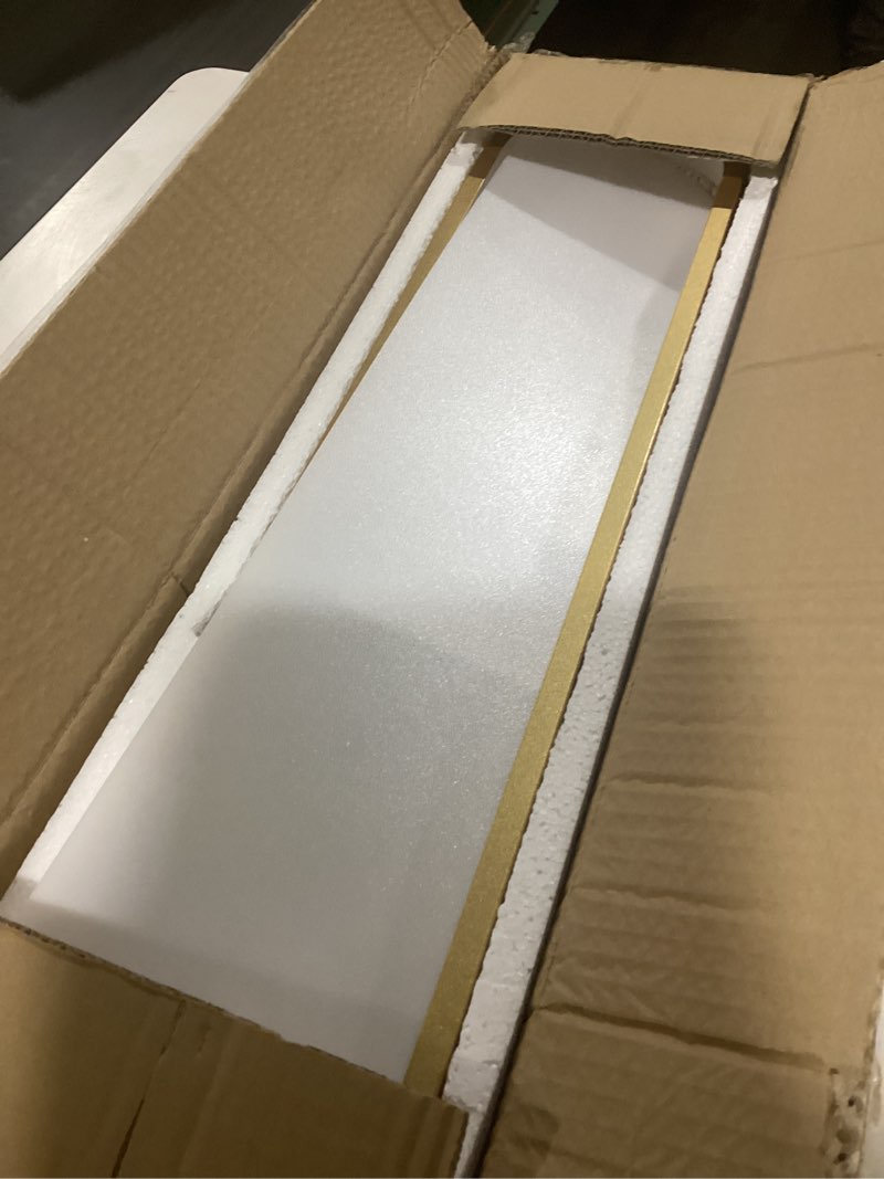 Condition photo showing Good Condition for Becailyer 23.6 Inch Linear Ceiling Light, 40W Modern LED Close to Ceiling Light Fixtures, Black Simple Ceiling Lamp, Low Profile Ceiling Lighting for Bedroom Dining Room Kitchen Office Aisle, 6000K Black-6000K 23.6Inch