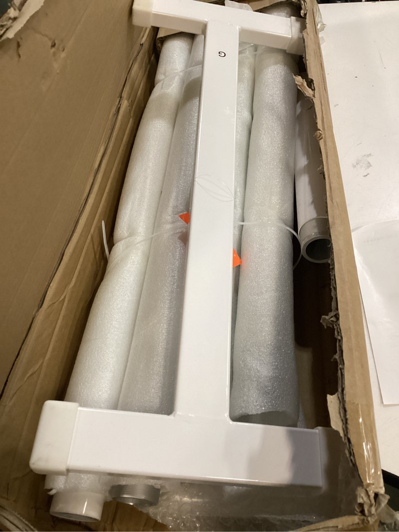 Condition photo showing Good Condition for vevor floor-to-ceiling transfer pole, tension mounted bathroom grab bar with anti-slip curve handle, 300 lbs capacity security pole for elderly, ideal senior safety pole for 7-10 ft ceilings, white