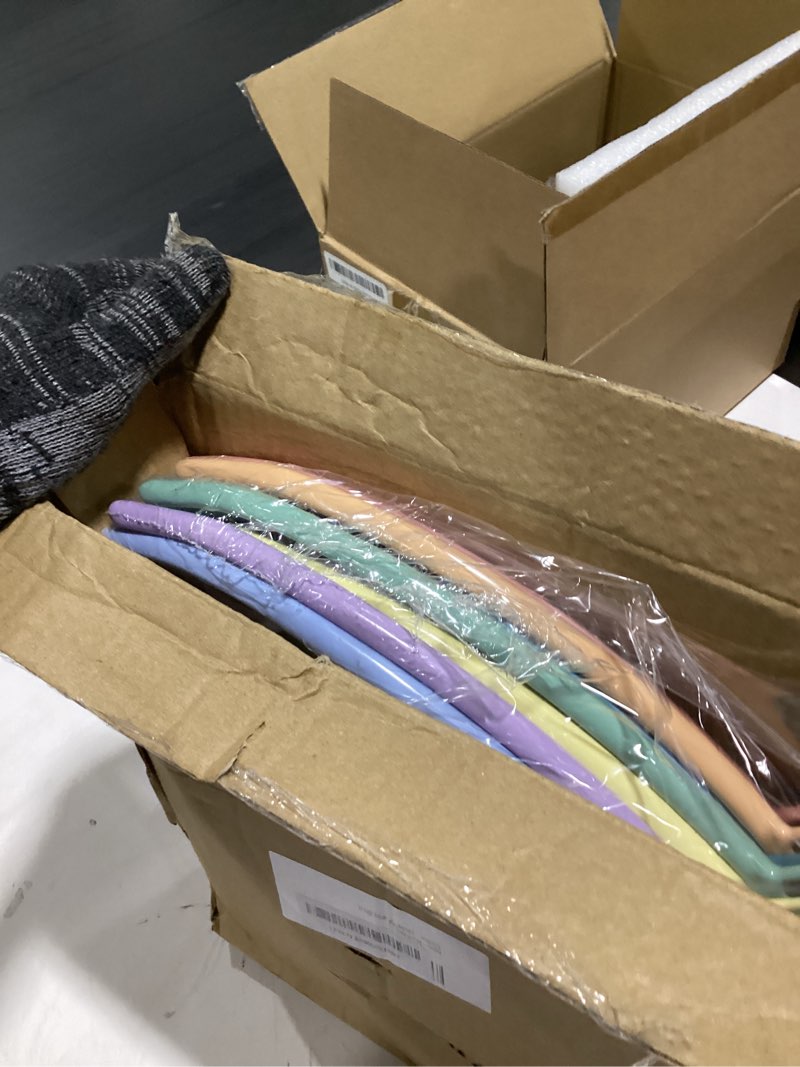 Condition photo showing Good Condition for mopall clothes hanger 14 pack, sweater hangers no shoulder bump, 16.5 inch wide heavy duty coat hangers for closet, non slip pvc-coating metal hangers for sweaters,suits,dresses,jackets,pants,shirt
