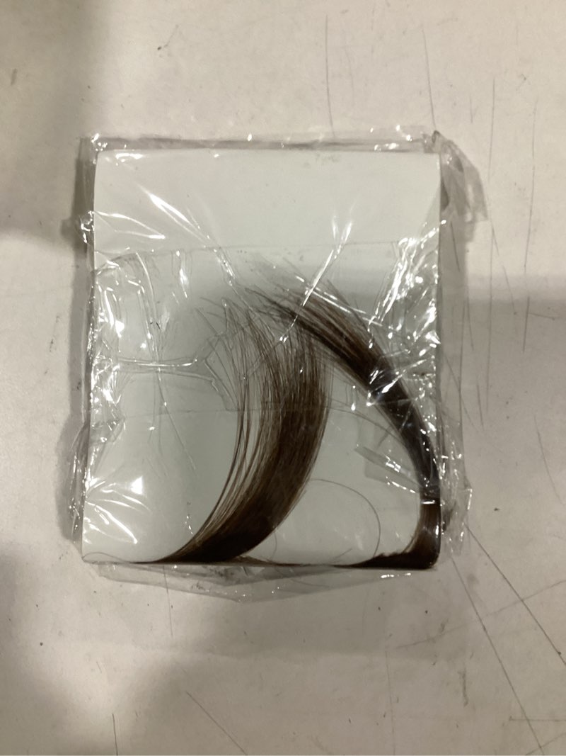 Condition photo showing Good Condition for 2pcs clip in bangs real human hair,fake bangs hair clip on bangs for women,curved wispy bangs with temples hairpieces,bangs clip in hair extensions air fringe for girls daily wear - light brown