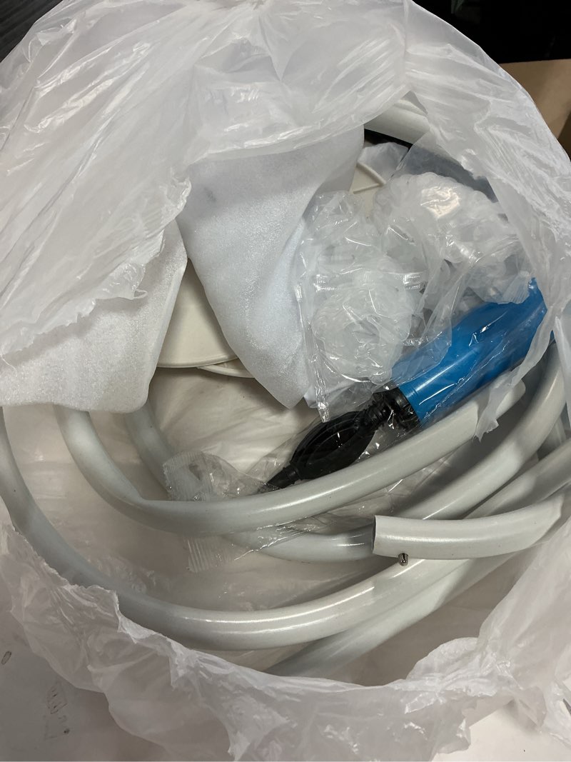 Condition photo showing As Is for OurWarm 7.5Ft & 6Ft Balloon Arch Stand, Free Bending Shape Balloon Arch Kit, Half Arch Balloon Stand with Base, Balloon Column Stand Kit for Wedding Birthday Baby Shower Graduation Easter Decorations White Half Balloon Arch