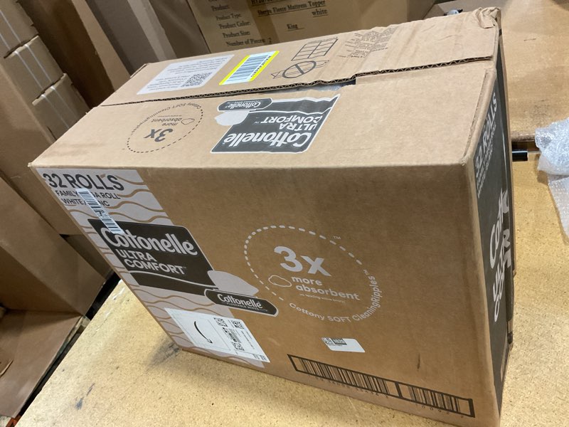 Condition photo showing New/Like New for cottonelle ultra soft toilet paper with cushiony cleaningripples texture, 32 family mega rolls = 144 regular rolls (8 packs of 4) family mega new 296 count (pack of 32)
