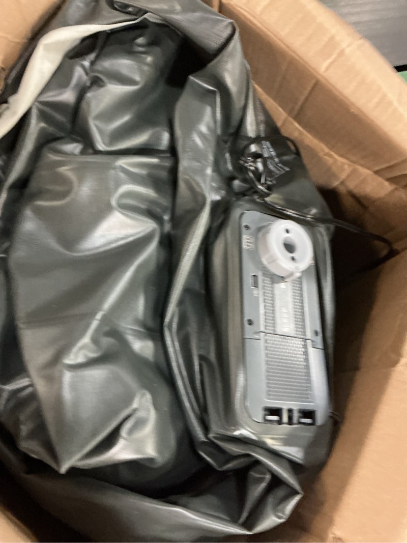 Condition photo showing As Is for sleeplux twin air mattress | supersoft snugable top, extra durable tough guard with built-in pillow | raised 18" airbed with built in pump + usb charger (69086e) , grey mattress twin toughguard 18"