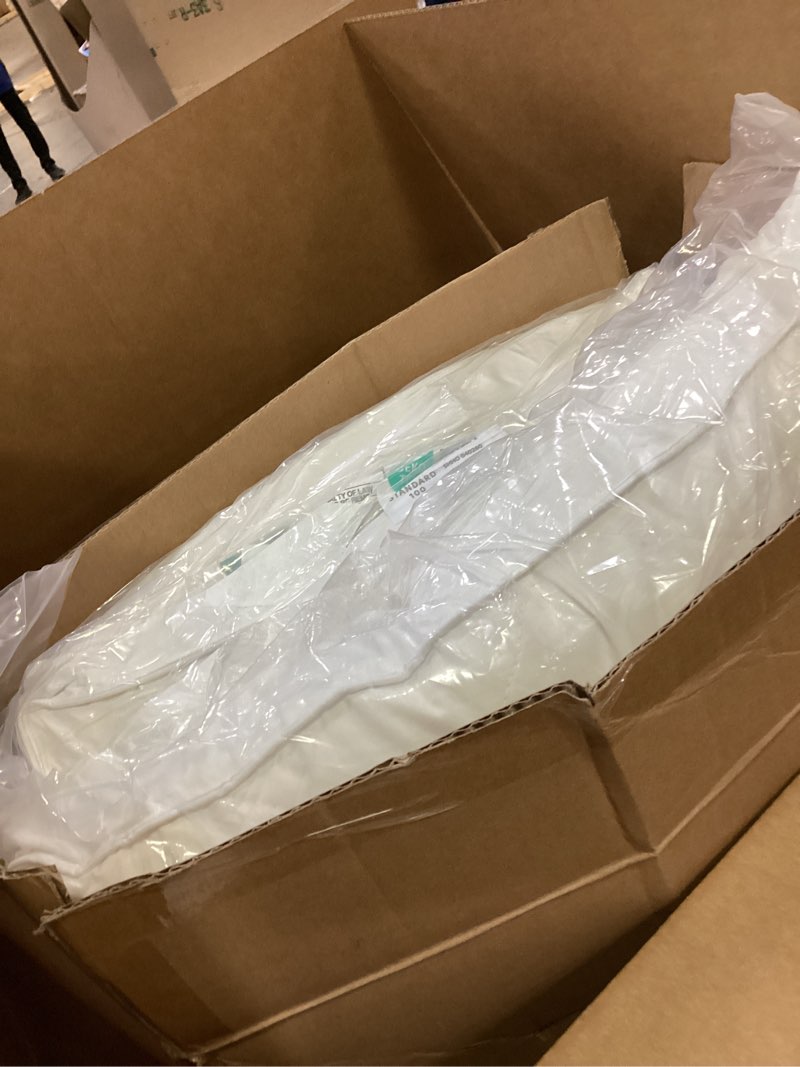 Condition photo showing New/Like New for Three Geese Pack of 2 White Goose Feather Polyester Bed Pillows King Size - Soft 600 Thread Count 100% Cotton, Medium Firm,Soft Support Surround Fill Polyester, White Solid King (Pack of 2) Gussted White