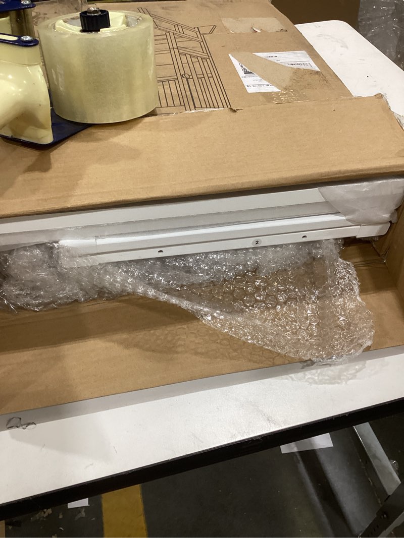 Condition photo showing As Is for cosyland toddler standing tower - adjustable height toddler kitchen stool helper - kids kitchen step stool for learning with removable safety railing white & natural white & natural large