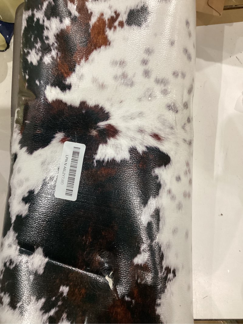 Condition photo showing Good Condition for Cowhide Kitchen Rugs and Mats Set of 2 Western Kitchen Decor Anti Fatigue Cushioned Cow Kitchen Rugs Sets Non Slip Waterproof Kitchen Floor Mats for Sink Laundry (Black Brown, 17.5"x29.5"+17.5"x47") 17.5"x29.5"+17.5"x47" Black Brown