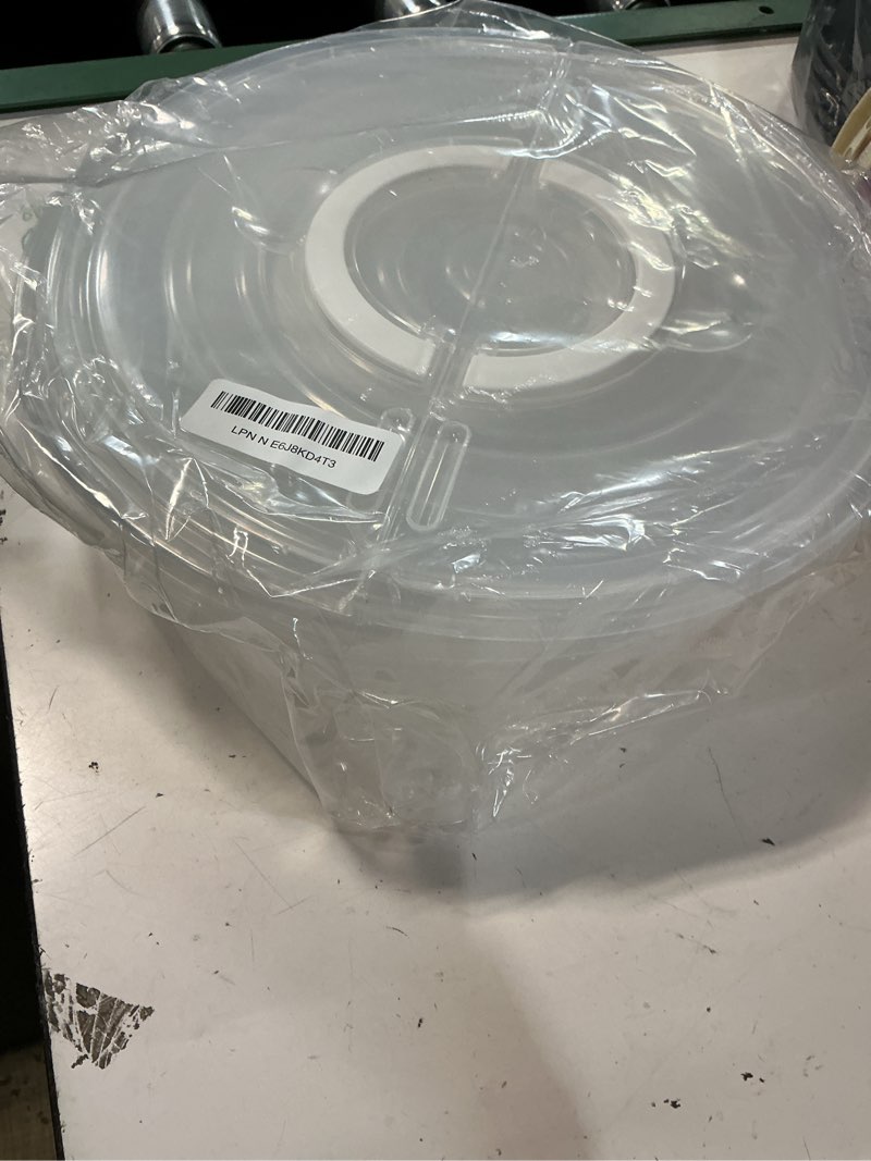 Condition photo showing As Is for 12inch 2 pack food storage container with lid and handle, reusable 2 compartments pizza slice storage container, round pie carrier leftover pizza keeper for food cake cheesecake tortilla pastry