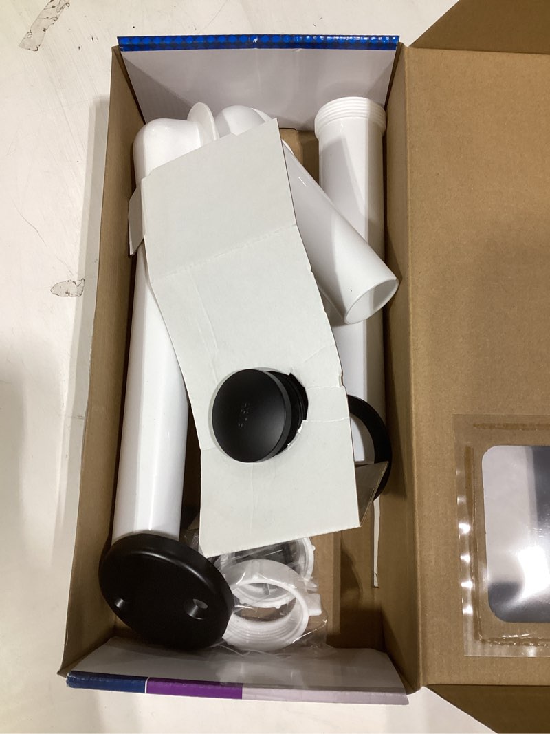 dearborn 1-1/2-in touch-toe white/matte black toe-touch drain with polypropylene pipe included