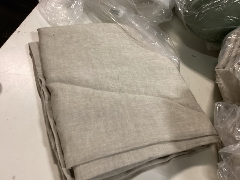 Condition photo showing Good Condition for european linen curtain, 48x84, flax