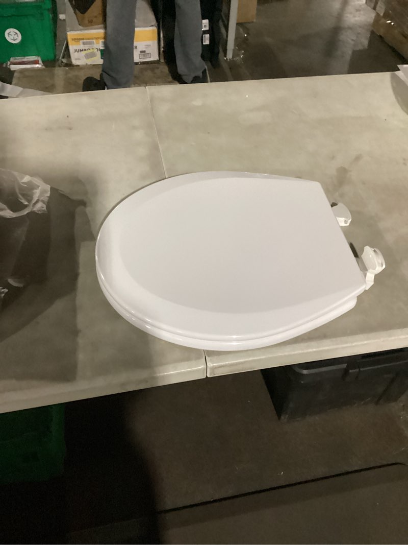 BEMIS 500EC 390 Toilet Seat with Easy Clean & Change Hinges, 1 Pack Round, Cotton White