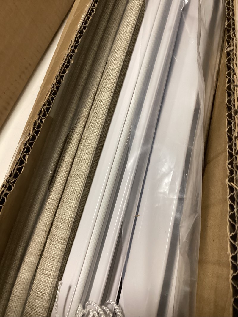 Condition photo showing Good Condition for LazBlinds No Tools No Drill Cordless Roman Shades for Windows, Blackout Thermal Insulated UV Blocking Window Blinds, Lightweight Fabric Blinds for Indoor Windows, 24\" W x 60\" H, Blackout - Beige Beige 24\" W x 60\" H