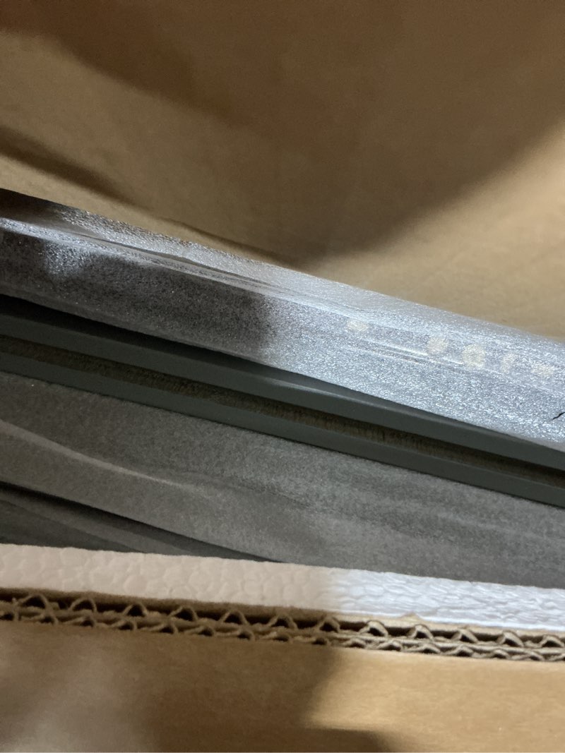 Condition photo showing As Is for (Incomplete) Merax Queen Size Murphy Bed with Desk, Space-Saving Wall Bed Frame with Closet, Drawers and Shelves, Foldable Platform Bed for Small Spaces Studio Study Office Guest Room, Gray Queen Size Grey