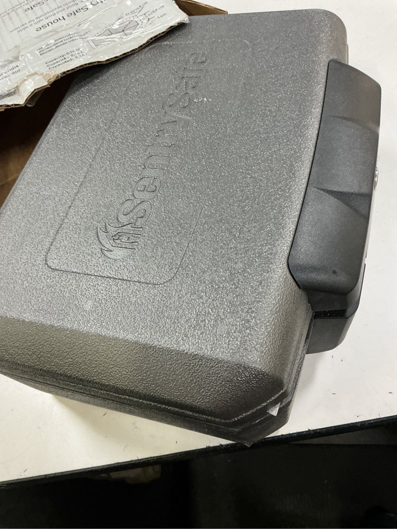 Condition photo showing As Is for sentrysafe 1210 small fire chest
