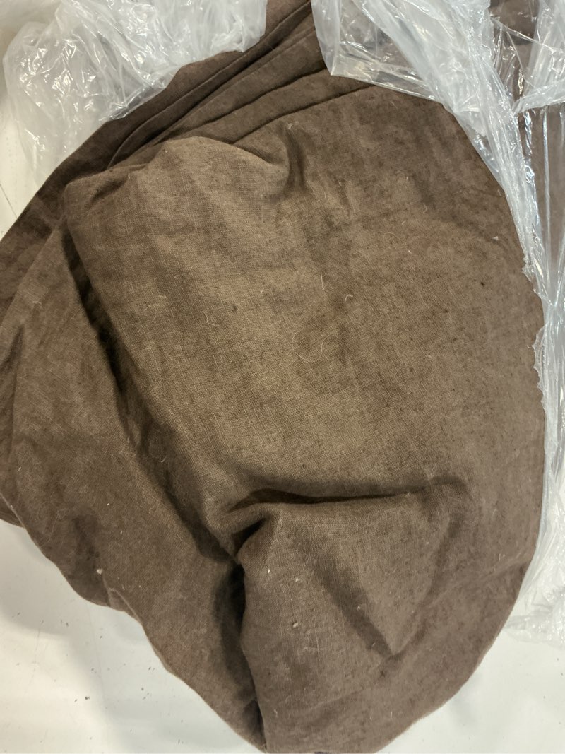 Condition photo showing As Is for european linen duvet cover, full/queen, espresso