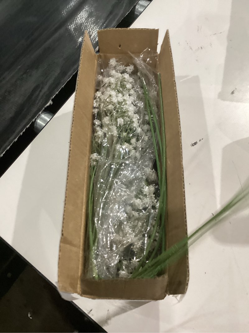 Condition photo showing New/Like New for der rose 12pcs babys breath artificial flowers white fake babies breath gypsophila bulk real touch faux baby's breath flowers diy for wedding centerpieces floral arrangements home party decoration