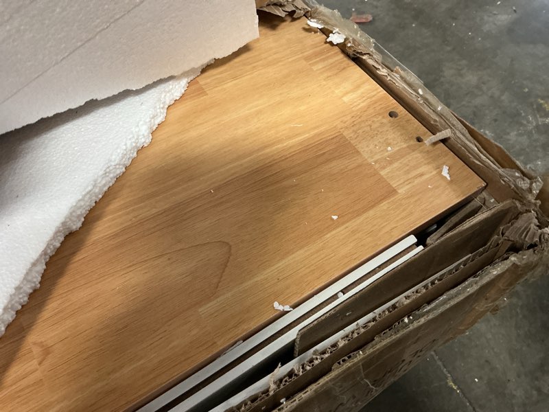 Condition photo showing As Is for Vongrasig 53” Kitchen Storage Cabinet, Large Coffee Bar Sideboard Buffet Cabinet with 4 Doors