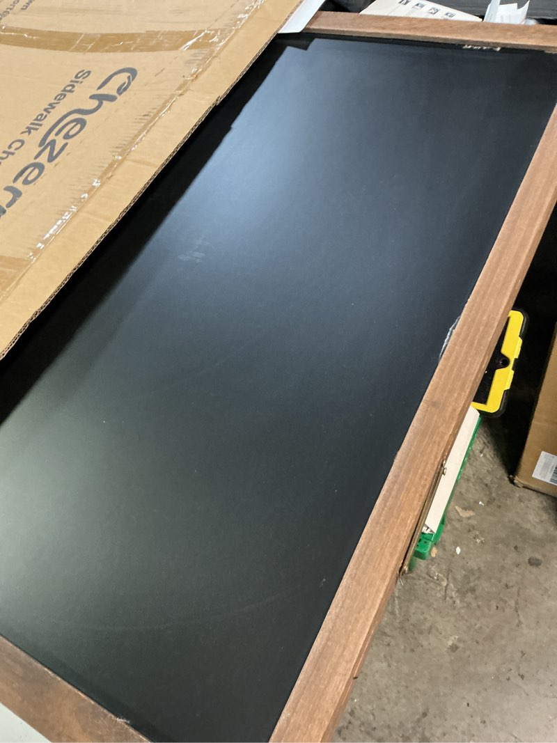 Condition photo showing Good Condition for chezerra a frame chalkboard sign, 40"x20" extra large sidewalk chalk board, wooden standing chalkboards set with markers, double-sided magnetic blackboard for cafés, weddings, party guide, brown