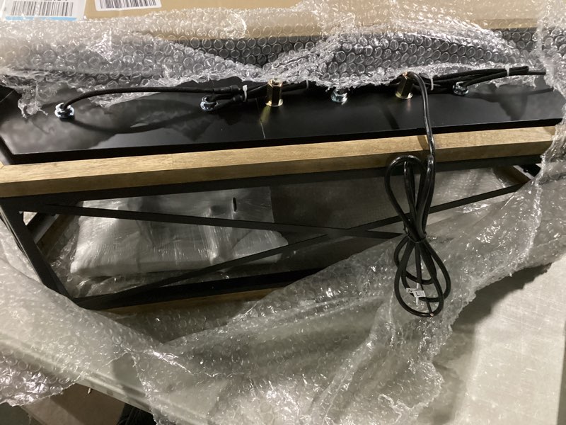 Condition photo showing Good Condition for airposta kitchen island lighting, 33.5-inch 5 lights farmhouse linear chandelier for dining room pool table pendant light fixture, rustic wood grain finish, industrial pendant light 33.5x9.9x7.9"