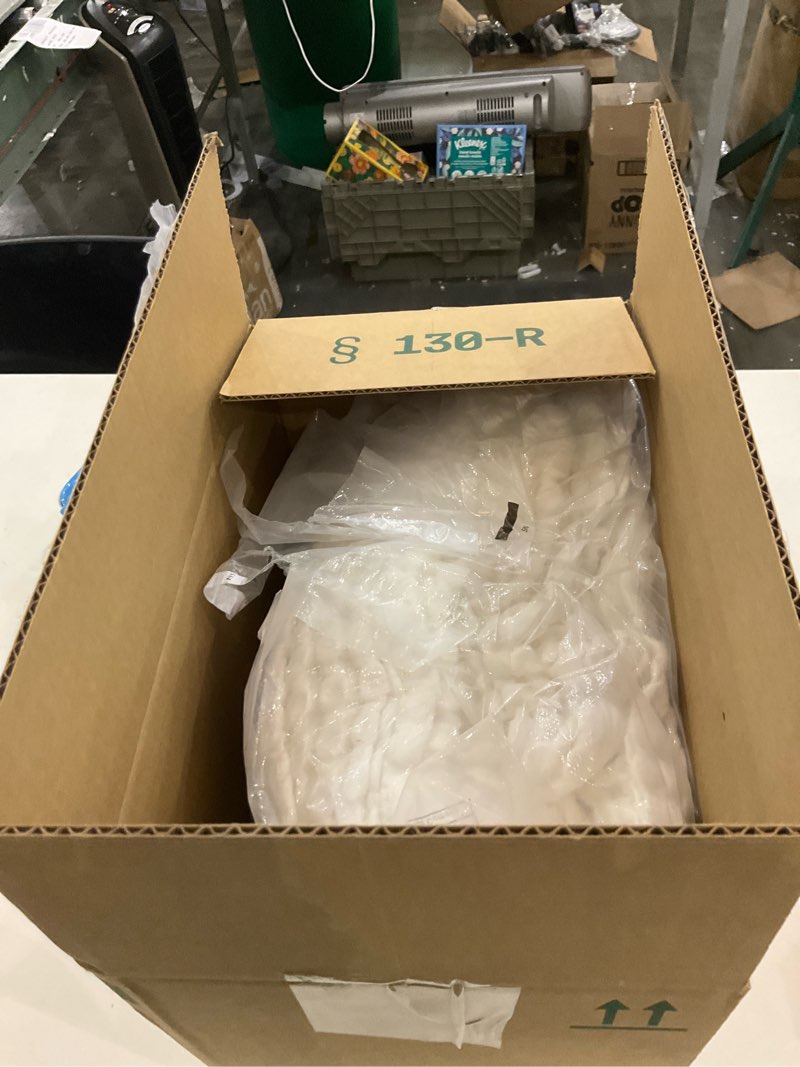 Condition photo showing As Is for Bedsure Cooling Cotton Waffle Queen Size Blanket - Lightweight Breathable Summer Soft Blanket of Rayon Derived from Bamboo for Hot Sleepers, Luxury Throws for Bed, Couch and Sofa, Ivory, 90x90 Inches Queen (90" x 90") Ivory