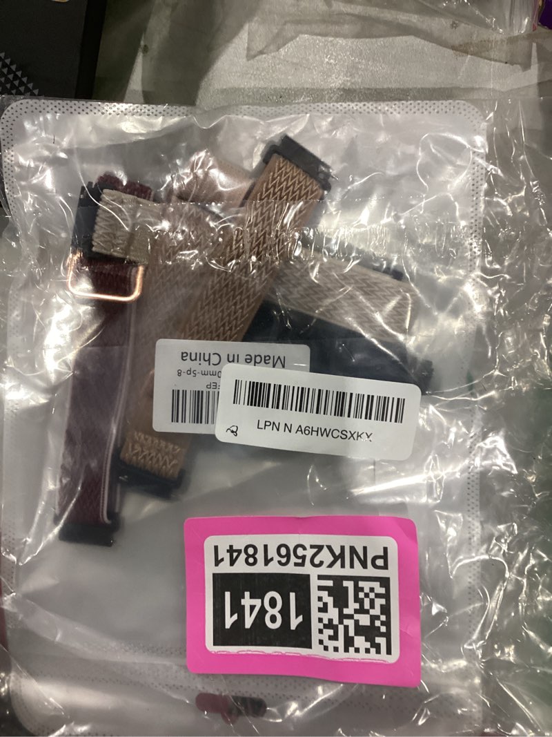 Condition photo showing Good Condition for 5 pack stretchy nylon watch bands compatible with garmin vivoactive 5/6/forerunner 55/165,20mm soft elastic fabric adjustable replacement sport straps for garmin venu sq 2 women men black/starlight/milk tea/rose pink/wine red
