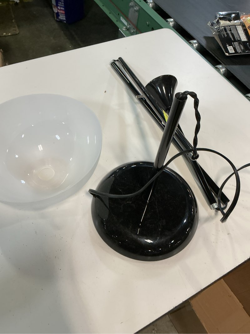 Condition photo showing As Is for mainstays 71" black floor lamp, modern design