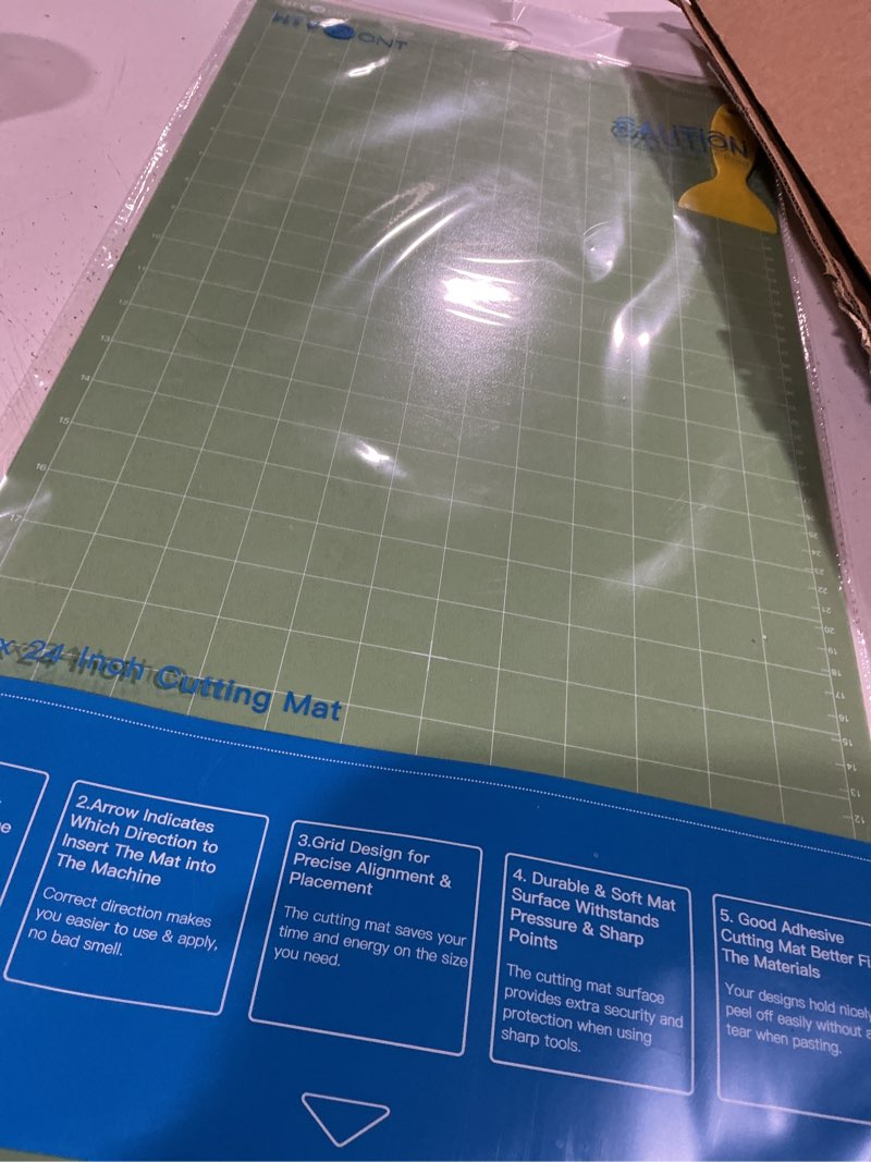 Condition photo showing As Is for htvront standard grip cutting mat, 3 pack cutting mat 12x24 compatible with cricut maker 3/maker 4/maker/explore 3/4/air 2/one, standard adhesive sticky quilting cutting mats replacement accessories green 12 x 24 in (3 pack) standard