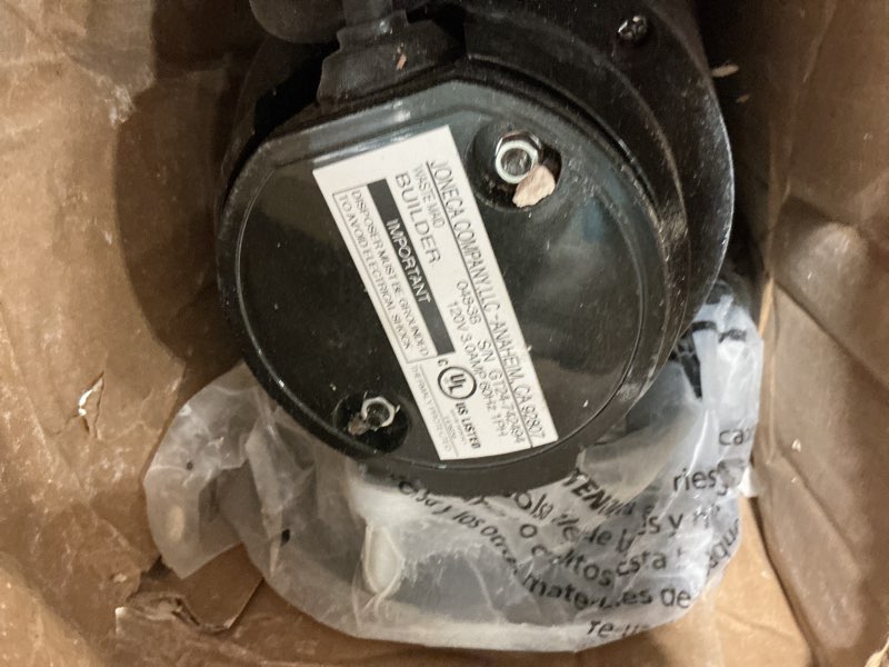 Condition photo showing As Is for waste maid 10-us-wm-048-3b garbage disposal anti-jam stainless steel food waste grinding system, 1/3 hp compact, black