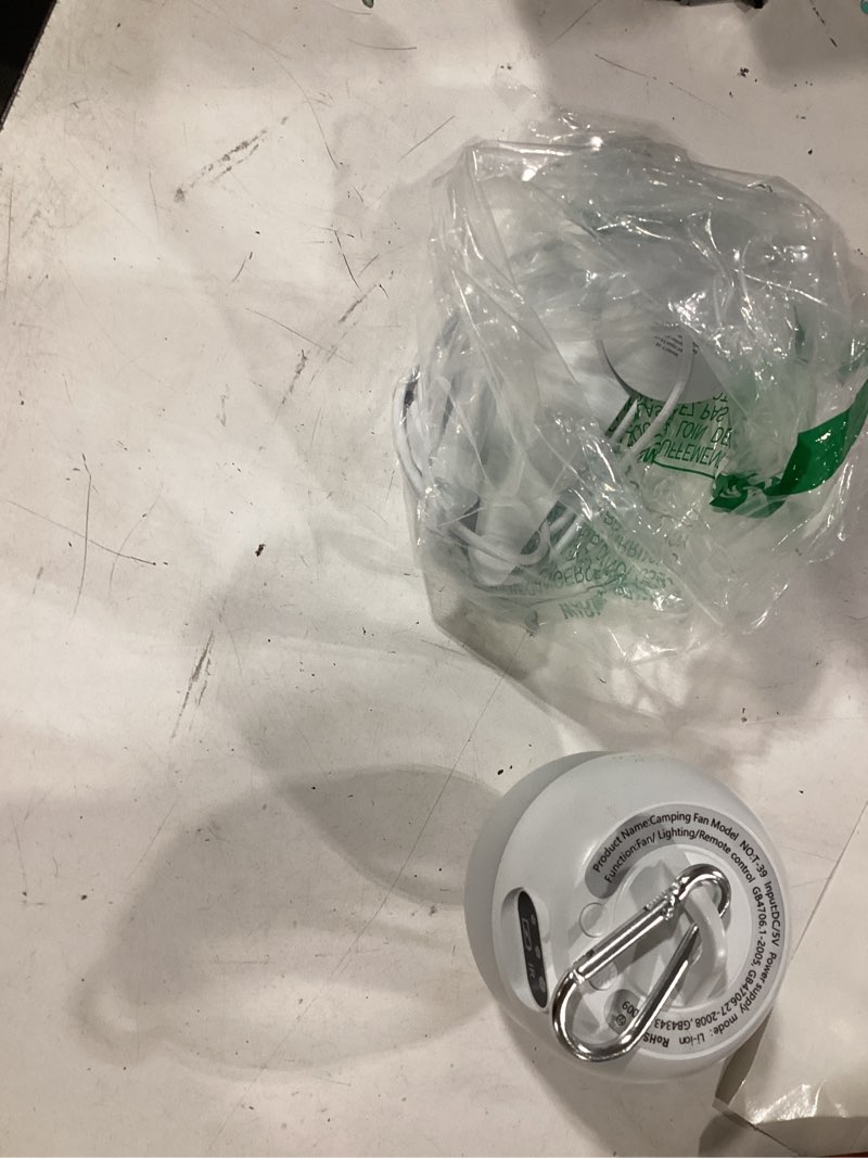 Condition photo showing Good Condition for portable camping ceiling fan with light and remote, 9.25" wireless 7200mah rechargeable tent fan, 4 speeds, 3 brightness, timer, battery powered hanging fan for tent, rv, canopy, gazebo