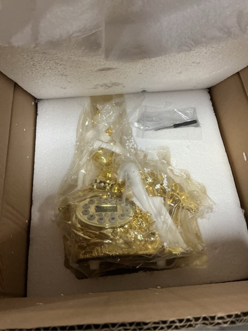 Condition photo showing Good Condition for TelPal Decorative Landline Phone for Home, Golden Old Fashioned Caller ID Telephone, Vintage Antique Desk Phones for Home/Office/Business/Hotel, Novelty Beauty Telephones