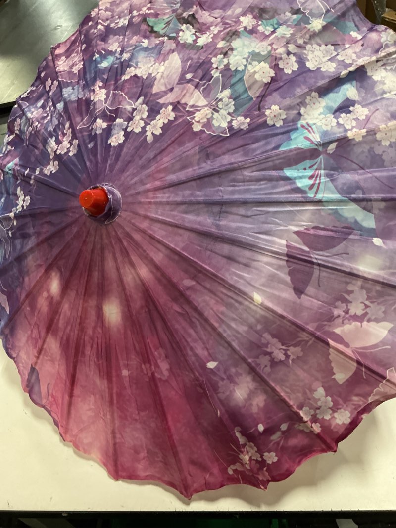 Condition photo showing Good Condition for japanese style umbrella bangasa butterfly purple flower from japan f/s
