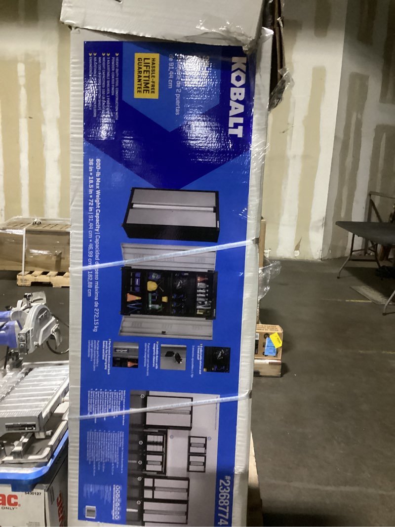 Condition photo showing Good Condition for Letaya Metal Storage Cabinet with Lock Door and 5 Shelves,6 Tier Steel Garage Tool Cabinet for Home Office Utility Room 72" H X 36" W X18 D (Black Gray) 72 X 36 X 18 In(H X W X D) Black Grey