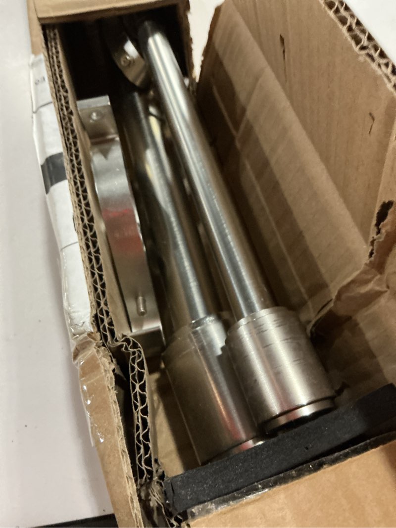 Condition photo showing Good Condition for Double Curtain Rods 72-144 Inches for Windows, 1 Inch Diameter Adjustable Heavy Duty Drapery Rod with Aluminum Alloy Brackets and Finials, Modern Stylish Dual Curtains Rod, Brushed Gold Brushed Gold 72"-144"