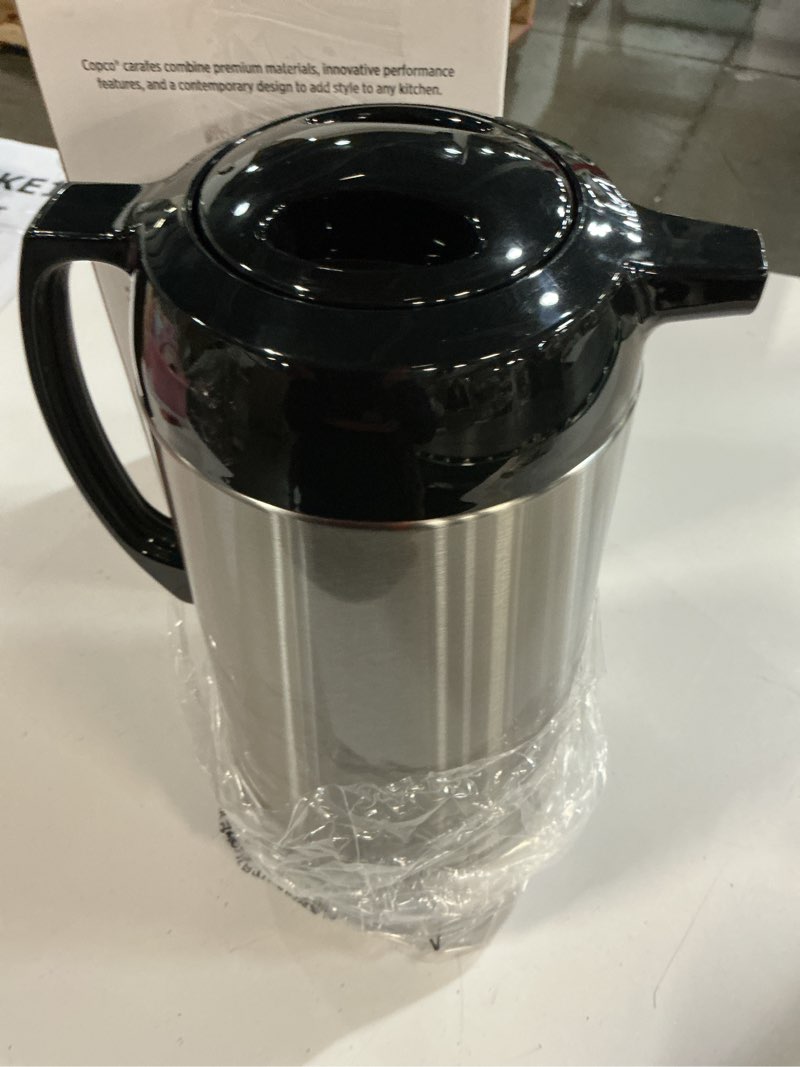 Condition photo showing New/Like New for Copco Stainless Steel Insulated Carafe, Large Capacity For Serving, 1.8 Quart, Silver
