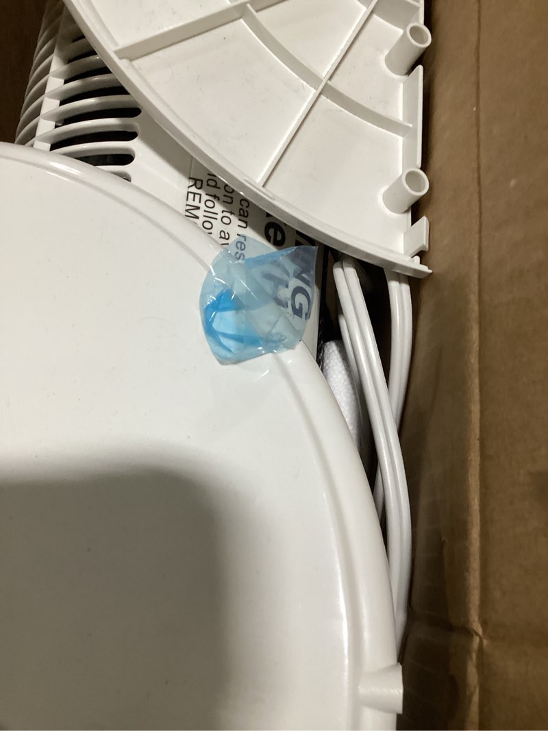 Condition photo showing As Is for Space Heater, 34" Space Heater for Large Room with Remote, 1500W Tower Heater with 12H Timer, 70° Oscillating, Adjustable Thermostat, Overheating & Tip-over Protection, Indoor Use, White