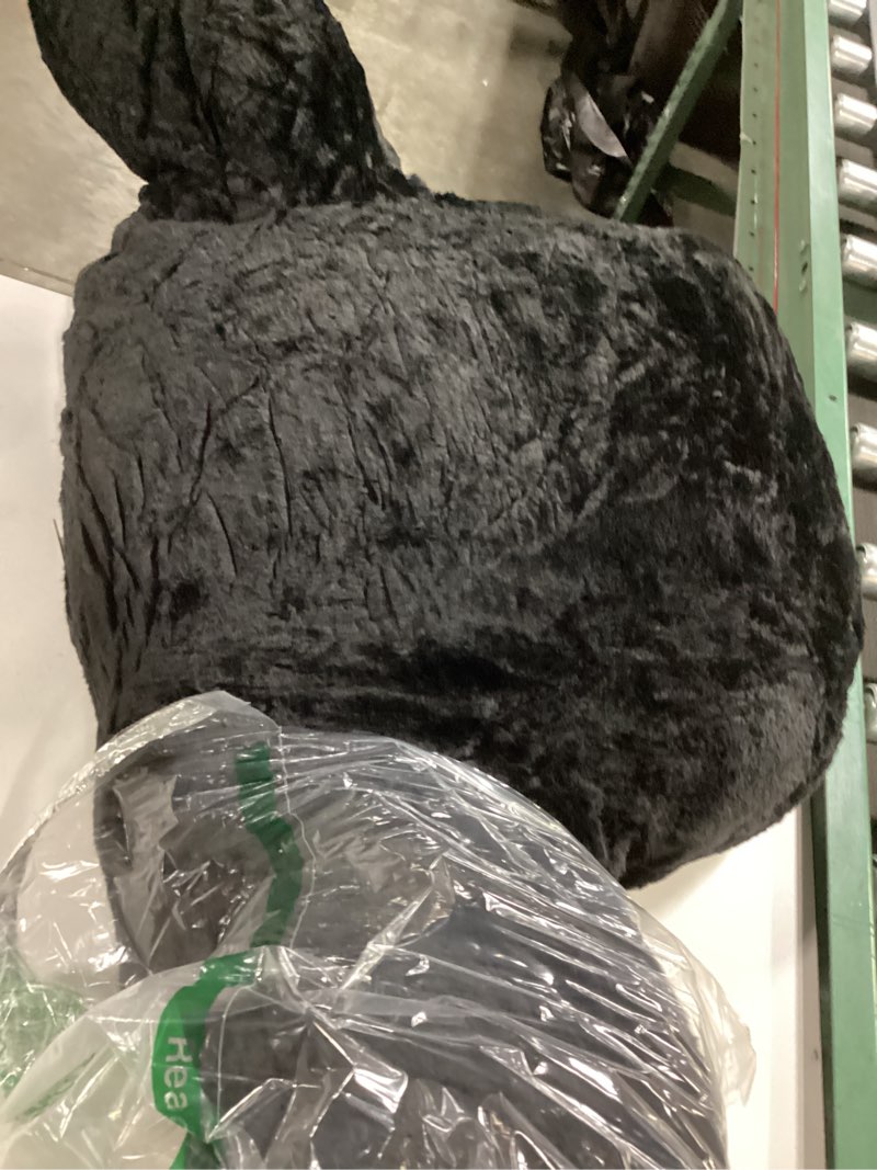 Condition photo showing As Is for A Nice Night Faux Fur Reading Pillow Bed Wedge Large Adult Children Backrest with Arms Back Support for Sitting Up in Bed/Couch for Bedrest,Black,Large Black Large