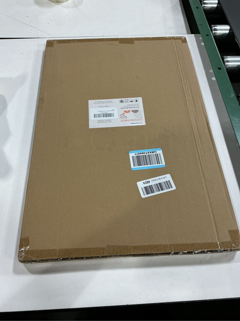 Condition photo showing New/Like New for upsimples 12x16 Picture Frame Natural 3 Pack, Scratch-Proof Poster Frames 12 x 16 for Photo Gallery - Slide-In Strips, Horizontal or Vertical Wall Mounting Natural 12x16