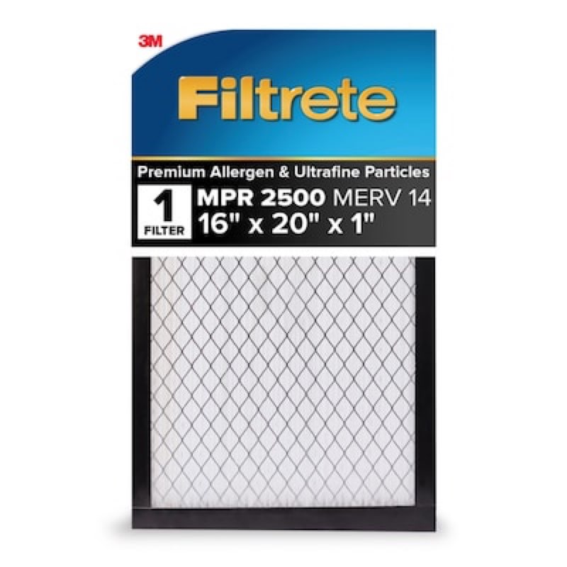 Filtrete 16 x 20 x 1 MERV 14 2500 MPR Premium Allergen Ultrafine Particles Electrostatic pleated