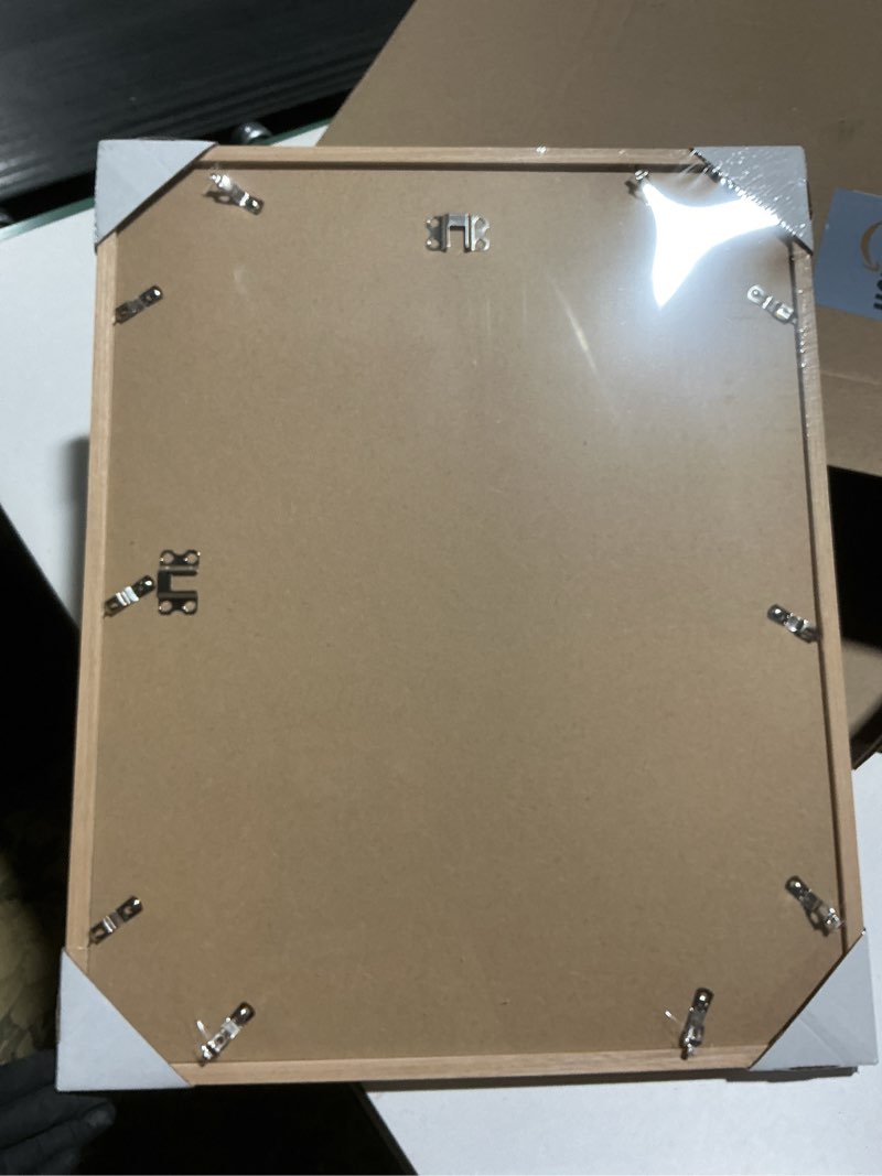 Condition photo showing Good Condition for 16x20 picture frames matted for 11x14 and 12x16 picture, solid wood with oak wood grain, double mats photo frame with plexiglass fits 3 sizes, tabletop or wall mounting display, oak oak 16x20" -1 pack