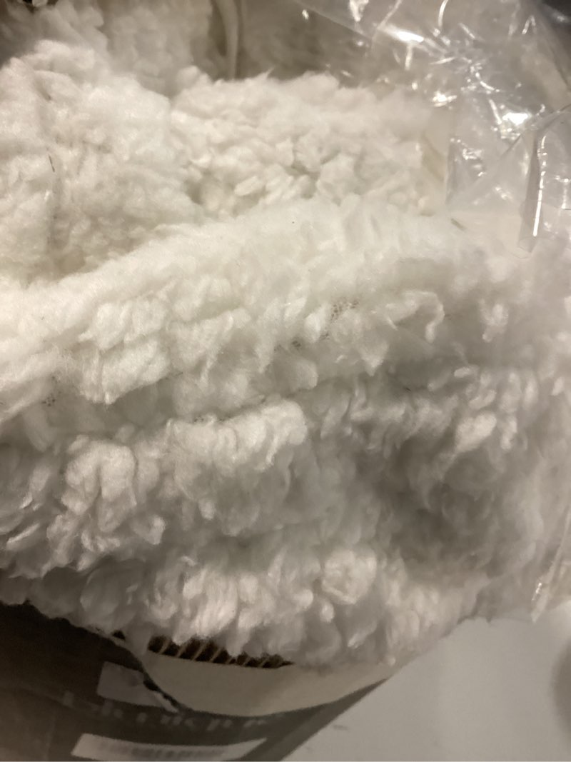 Condition photo showing As Is for heated blanket electric blanket twin waffle, 62x84 inches sherpa fleece fast heating blanket 6 heating levels & 10 hours auto off etl certification, grey twin light grey twin 62" x 84"