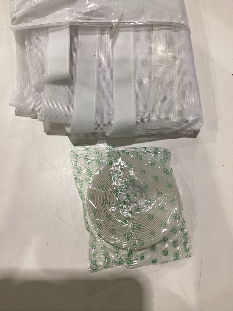 Condition photo showing As Is for yotache white reversible left right side opening magnetic screen door fits door size 60 x 80, anti-tearing mesh curtain for front, patio sliding door, actual screen size 62" x 81" fits door size 60"x80" white