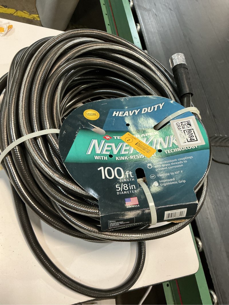Condition photo showing Good Condition for neverkink teknor apex 5/8-in x 100-ft heavy-duty kink free vinyl gray coiled hose