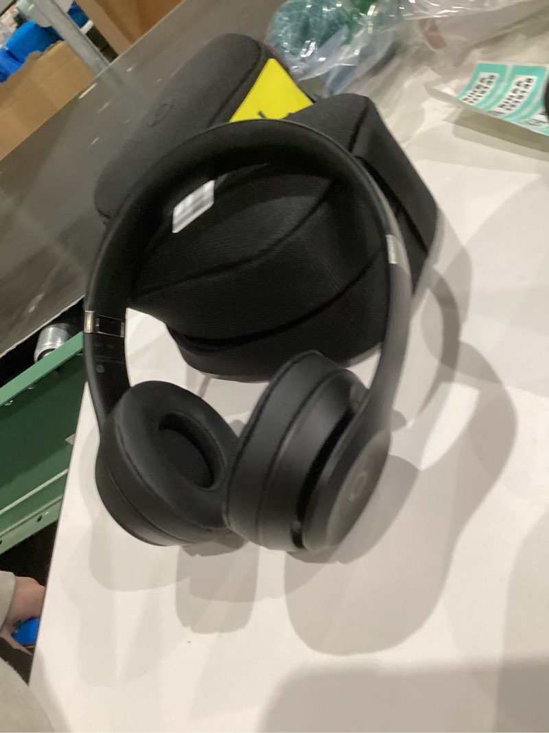 Condition photo showing Good Condition for INCLUDES CHARGER AND CASE. Beats Solo 4 - Wireless On-Ear Bluetooth Headphones, Up to 50-Hour Battery Life, Ultra-Lightweight Comfort, Powerful and Balanced Sound, Apple & Android Compatible - Matte Black Matte Black Standalone