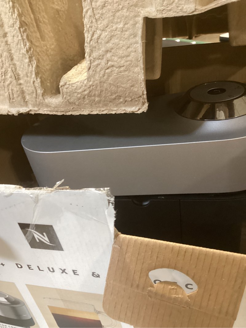 Condition photo showing As Is for nespresso vertuo pop+ deluxe coffee and espresso maker by breville with milk frother, titan machine + milk frother titan