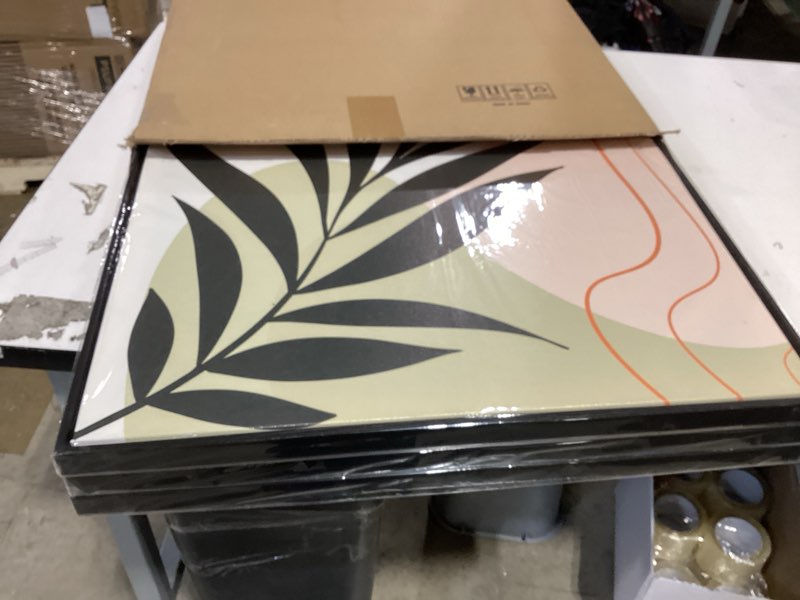 Condition photo showing New/Like New for boho wall decor for living room modern minimalist prints wall art bedroom large picture frames for wall size 24 x 36 inch 3 panels 36"x24"x3pcs framed green