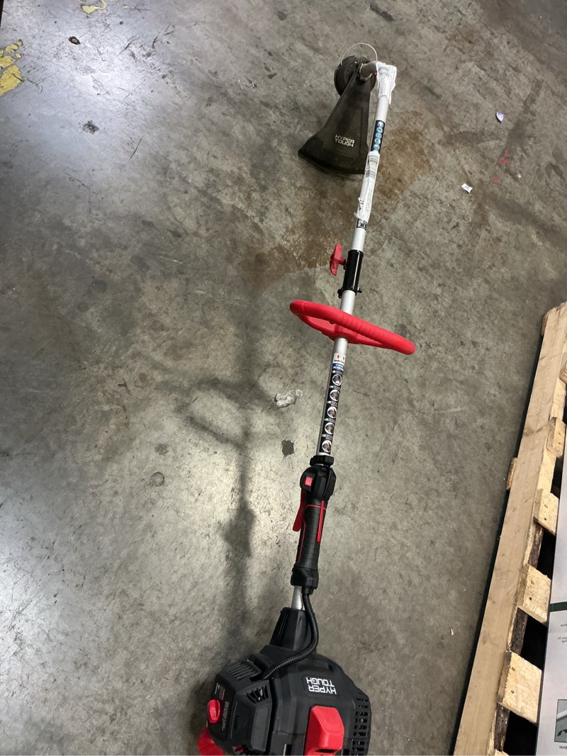 Condition photo showing As Is for hyper tough 17\" 26cc 2-cycle gas powered curved shaft string trimmer