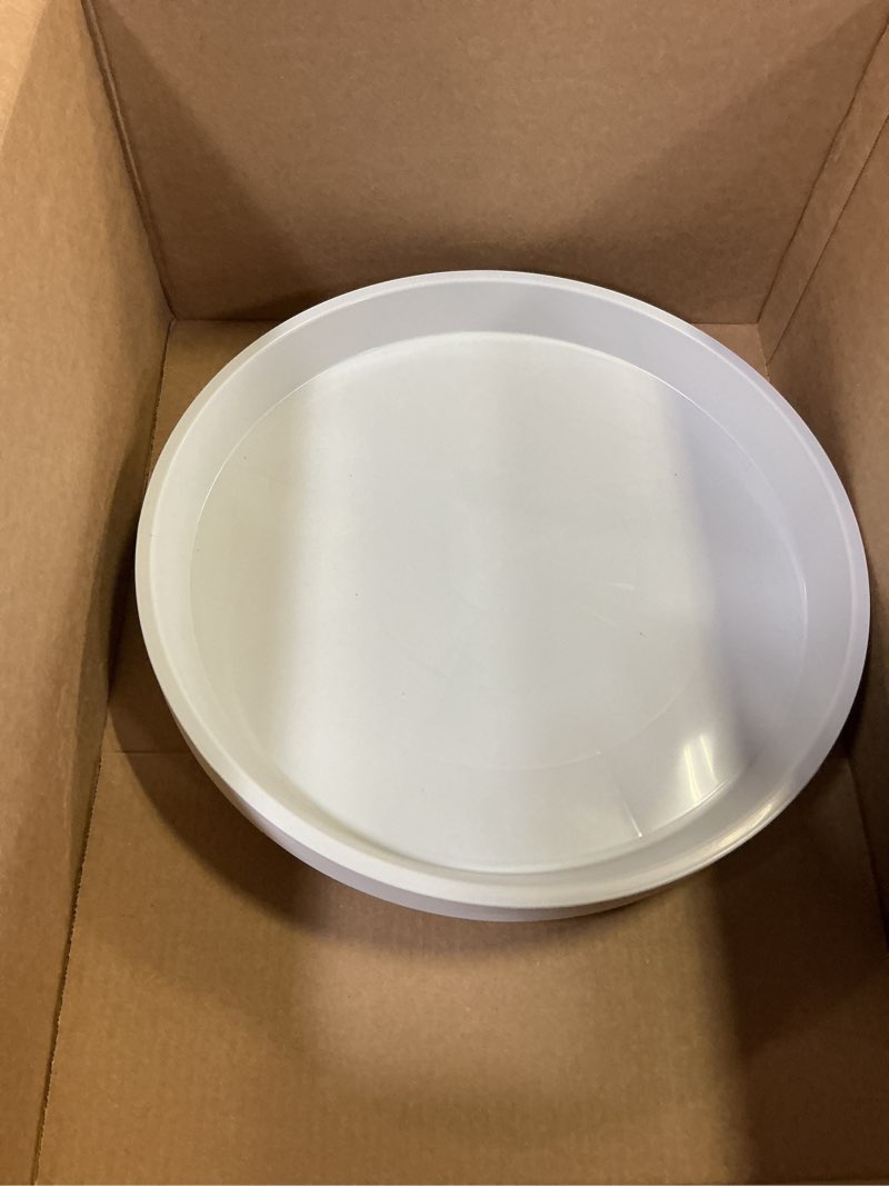 Condition photo showing Good Condition for eccliy 12 pcs plastic plant saucers round plant tray large flower plant pot saucer heavy duty planter water trays thick plant drip saucers for indoors and outdoors (white,16 inch)